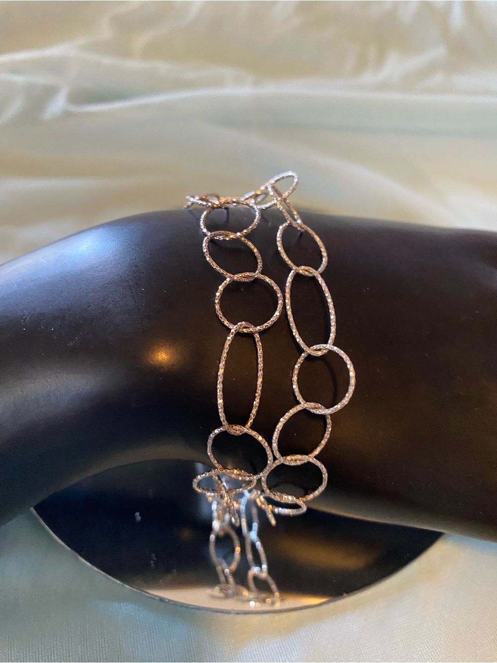 Elegant Silver Link Bracelets - Women's Jewelry 925 Sterling Silver both 7 1/2” - Picture 4 of 9